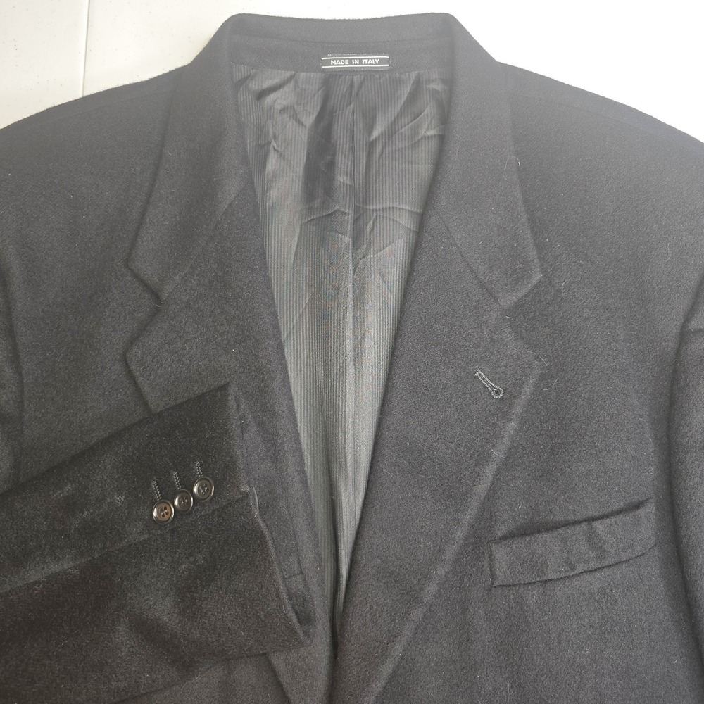 MARIO ZEGNA Vintage Men's Black 100% Cashmere Blazer Jacket Size 50 -2039